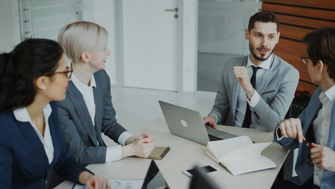 diverse corporate team meeting
