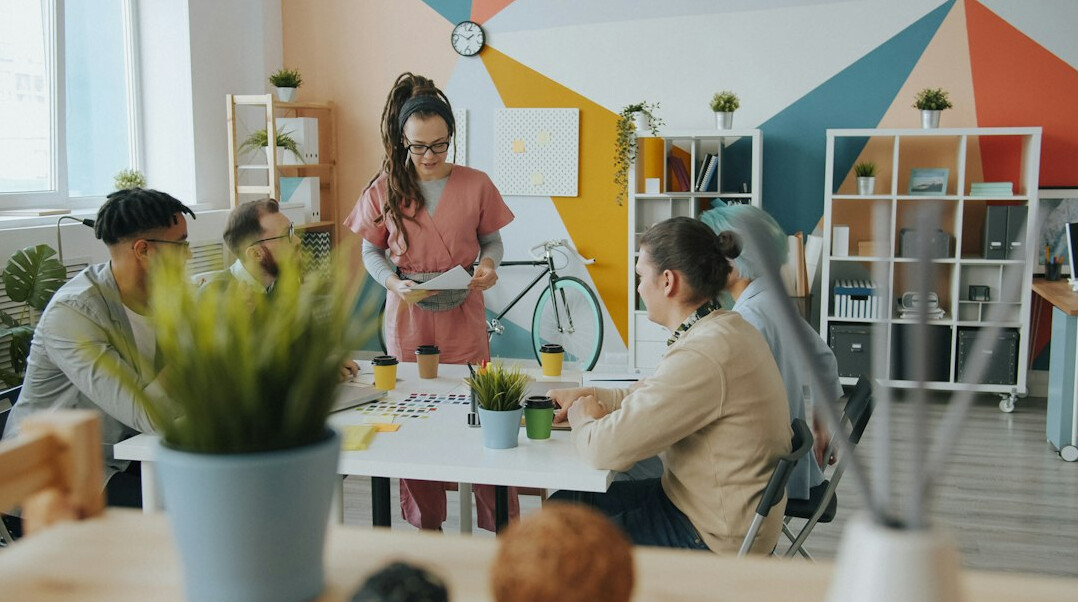 team collaboration in modern office